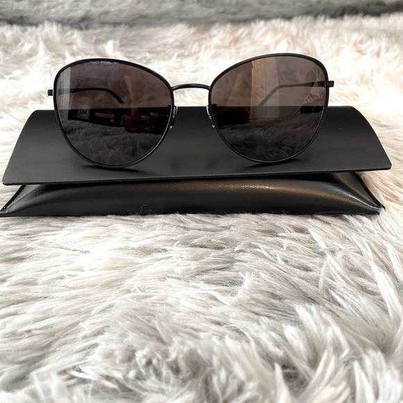 Saint Laurent Accessories - NWOT Saint Laurent Cat Eye Sunglasses. Black Frames + Black Metal.